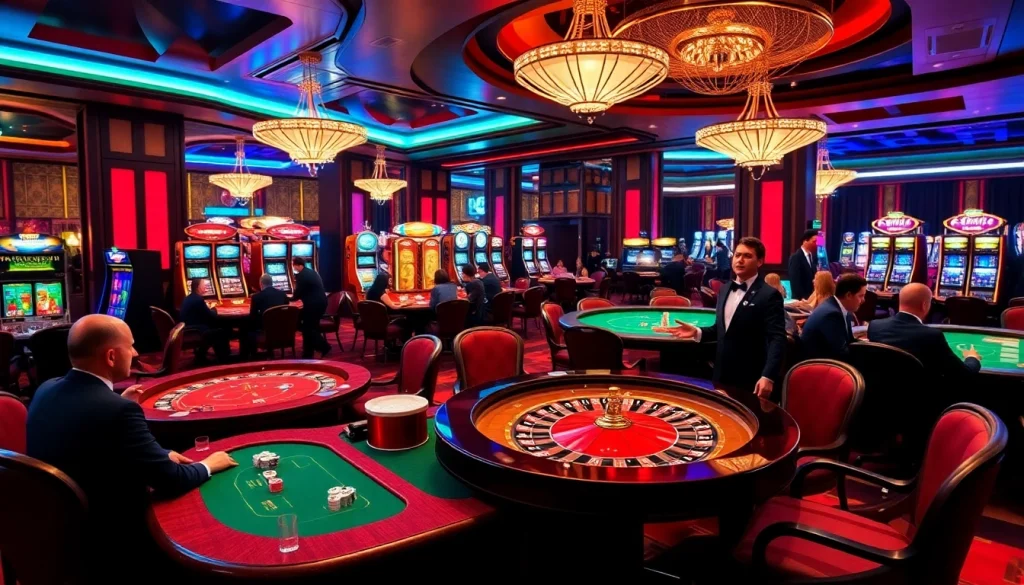 Experience the excitement at FB88 with high-stakes players enjoying classic games in a vibrant casino setting.