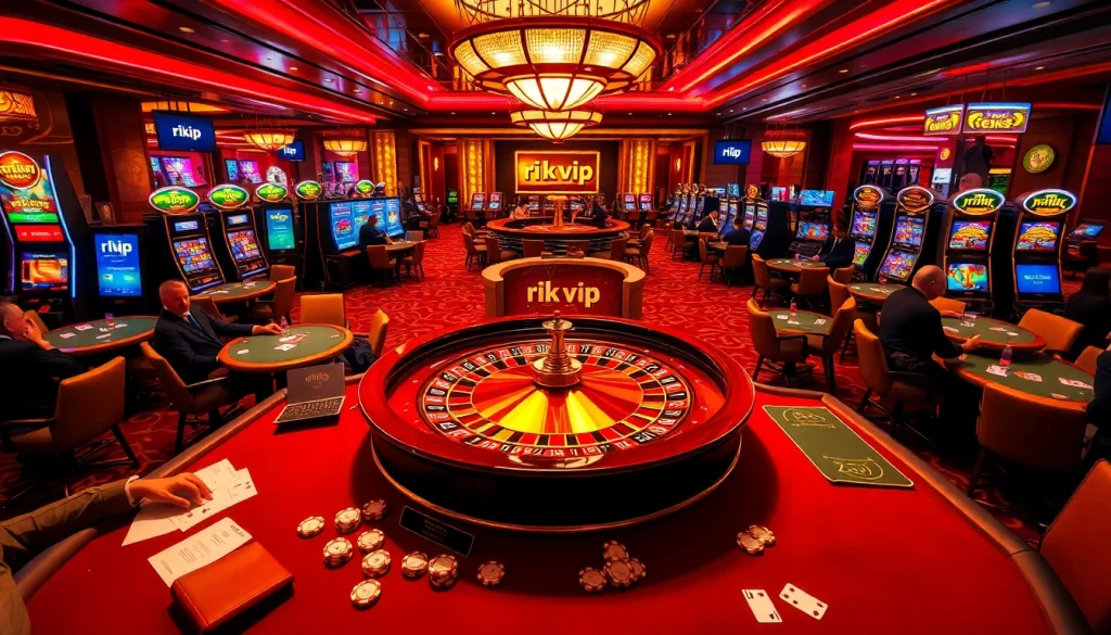 Experience the excitement of rik vip at a vibrant casino with engaging card games and thrilling slot machines.