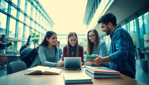 Dynamic scene of diverse students collaborating at Bahçeşehir University, representing the concept of :bahcesehir university apply.