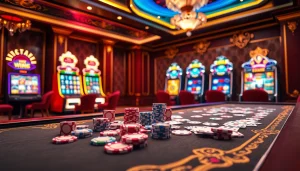 Experience the excitement of rikvip through a vibrant casino scene showcasing engaging gaming elements.