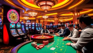 Playing at the 8day casino with a vibrant roulette wheel and engaging slots.