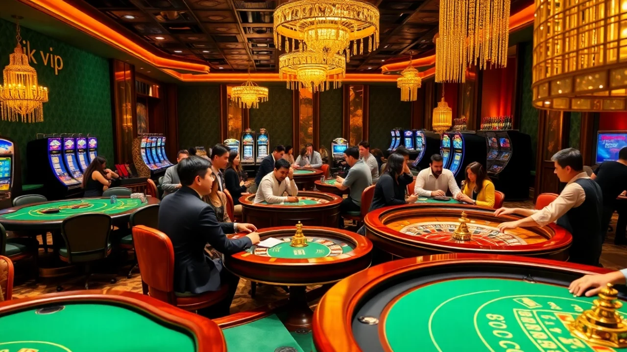 Players experience excitement at the rik vip casino, engaging in various table games and slots.