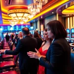 Players enjoying the thrill of no hu slot machines in a luxurious casino.